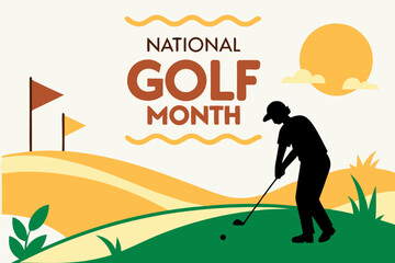 NATIONAL GOLF MONTH vector illustration