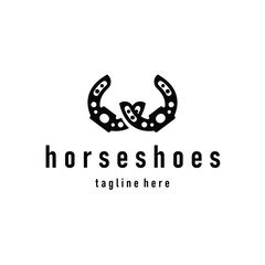 Horseshoe logo concept, illustration of a vintage retro symbol, a simple, modern Texas horseshoe concept and as a symbol of a product brand or template illustration.