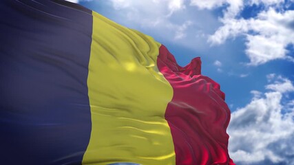 flag of Chad. close up of chad flag. chad flag endless loop.