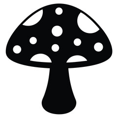 Black and white polka dot mushroom silhouette fungus