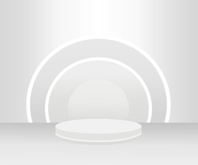 Obraz premium Minimalist podium with geometric background