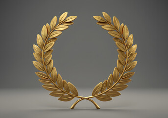 Golden laurel wreath decor design