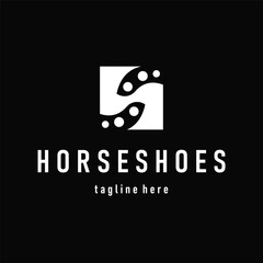 Horseshoe logo concept, illustration of a vintage retro symbol, a simple, modern Texas horseshoe concept and as a symbol of a product brand or template illustration.