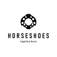 Horseshoe logo concept, illustration of a vintage retro symbol, a simple, modern Texas horseshoe concept and as a symbol of a product brand or template illustration.