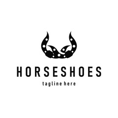Horseshoe logo concept, illustration of a vintage retro symbol, a simple, modern Texas horseshoe concept and as a symbol of a product brand or template illustration.