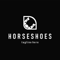 Horseshoe logo concept, illustration of a vintage retro symbol, a simple, modern Texas horseshoe concept and as a symbol of a product brand or template illustration.