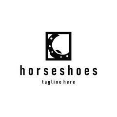 Horseshoe logo concept, illustration of a vintage retro symbol, a simple, modern Texas horseshoe concept and as a symbol of a product brand or template illustration.