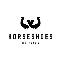 Horseshoe logo concept, illustration of a vintage retro symbol, a simple, modern Texas horseshoe concept and as a symbol of a product brand or template illustration.