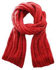 PNG Cozy red knitted winter scarf