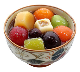 Anmitsu Japanese dessert isolated on transparent background