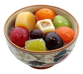 Anmitsu Japanese dessert isolated on transparent background