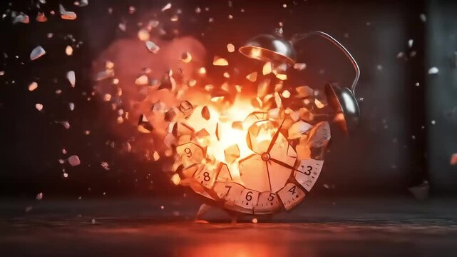 Exploding Alarm Clock: Cinematic Slow Motion Destruction
