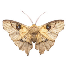 Naklejka premium Moth resting Sits still on a surface with wings folded. full length isolate on transparent background