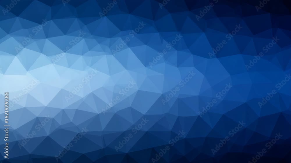Poster a geometric background in shades of blue features a low poly design with triangles and polygonal sha
