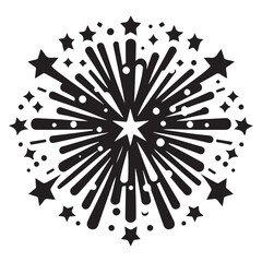 Obraz premium A black silhouette of a fireworks vector