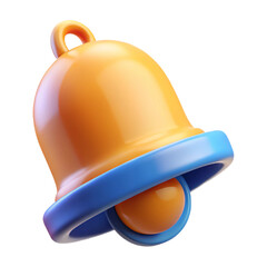 Fototapeta premium Bright orange notification bell with blue accent