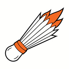 A blazing shuttlecock streaks through the sky like a comet, its fiery tail trailing sparks as it blazes a path of speed, power, and cosmic intensity.
