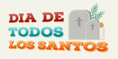 dia de todos los santos horizontal banner illustration design