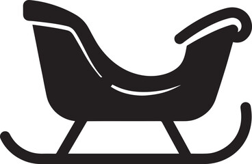 Santa Sleigh Silhouette in Black | Christmas Ride Illustration Vector