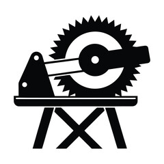 Miter saw vector silhouette illustration