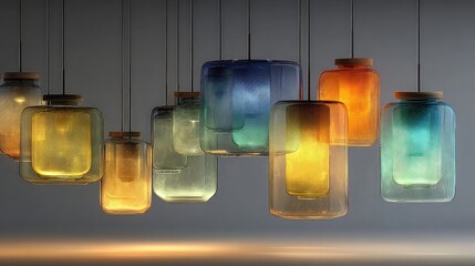 Transparent light fixtures for contemporary spaces featuring pendant lamps, ceiling installations, diffusers, LED technology, minimalist design, and ambient illumination effects.