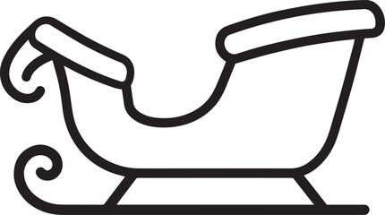 Santa Sleigh Silhouette in Black | Christmas Ride Illustration Vector