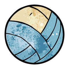 Grungy volleyball icon with bold, distressed textures and rough edges. It blends sporty energy with urban style, perfect for edgy designs or athletic streetwear themes.
