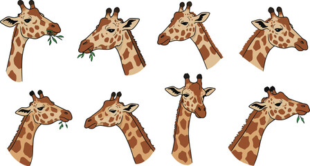 Cartoon giraffe heads pattern