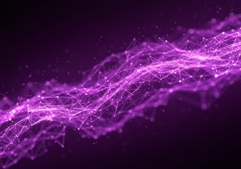 Abstract Purple Network Connection Flowing Data Stream