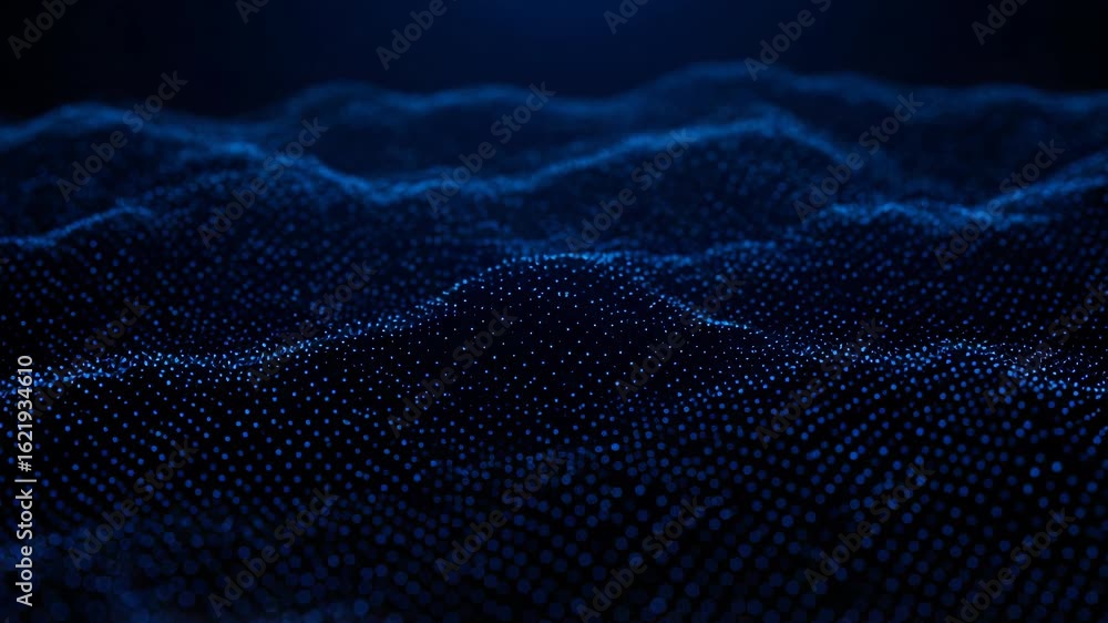 Poster a mesmerizing abstract background features undulating blue waves formed by countless tiny dots creat