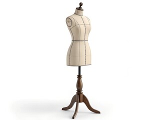 wooden mannequin isolated on white