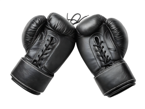 black boxing gloves facing each other isolated on background white