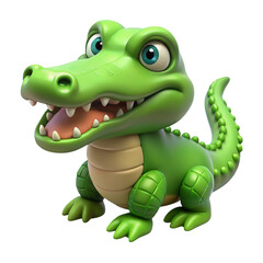 Fototapeta premium Adorable cartoon baby alligator isolated on transparent background