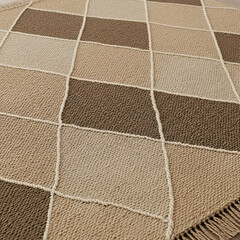 Fototapeta premium hand-stitched jute rug with diamond pattern