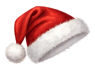 santa claus red hat isolated on solid white background