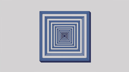 Concentric squares receding into a tunnel effect optical illusion geometric
