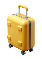 Bright yellow rolling suitcase with telescopic handle