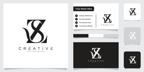 Initial SZ or ZS Logo Design Vector