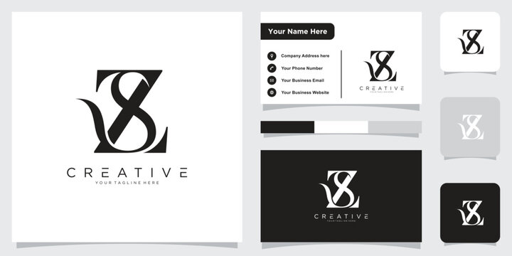 Initial SZ or ZS Logo Design Vector