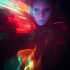 Abstract depicting a figure in motion. JPEG, 2.9MB, 12x12in, 3600x3600px, 300p/i