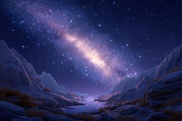 Fototapeta premium Night sky with stars and clouds