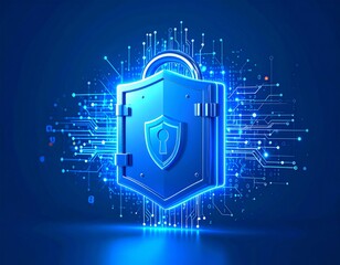 Secure Personal Data Storage: Glowing Digital Vault with Encryption. Privacy, Data Protection & High-Tech Security