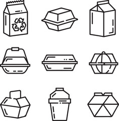 Recyclable Food Packaging Line Art Collection – Carton and Plastic Boxes