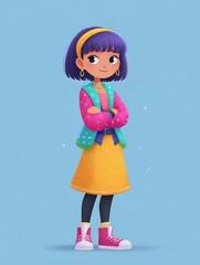 Fototapeta premium Portrait of a little girl, Young Girl Character concept.