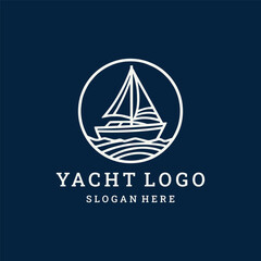 Dynamic yacht logo perfect for marine or travel brand logo.