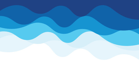 Fototapeta premium Sea waves layered vector background illustration and sea beach modern design