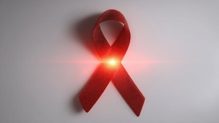 Red ribbon aids awareness symbol world aids day HIV prevention