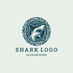 Sleek shark logo symbolizing power, speed, and precision.