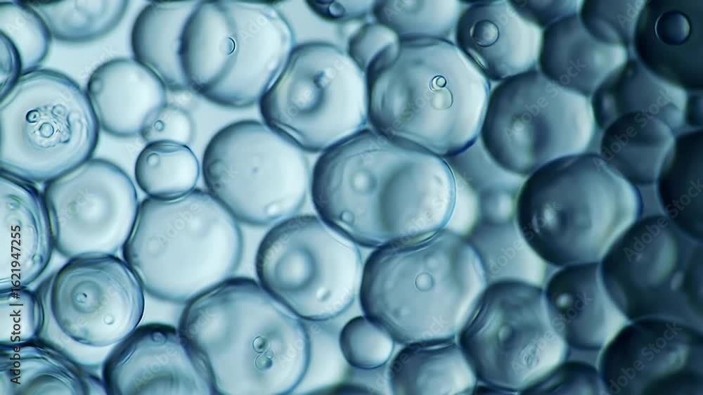Aufkleber mesmerizing translucent liquid bubbles in subtle motion a captivating macro view featuring shifting 