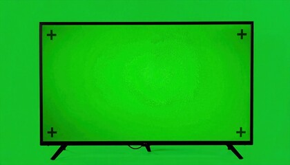 Obraz premium Flat screen TV on green background (1)